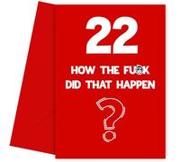 Funny 22nd Birthday Card for Him or Her | Rude/Insult Bday Cards for Male or Female - 22nd, 22, Funny Birthday Card