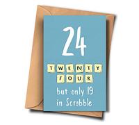 Funny 24th Birthday Card for Him & Her - Blank Inside (Size A5-5.8x8.3inch - 14.8x210cm) Includes Envelope