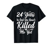 Funny 24th Years Anniversary Wedding She and He Family T-Shirt