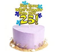 Funny 25th Birthday Cake Topper, 25 Years Old Birthday Decorations for Boys Girls, Fabulous Cake Decorations for 25th Birthday, Celebrating A Quarter Century of Memories