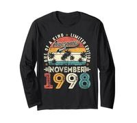 Funny 27 Years Old Vintage November 1998 27th Birthday Men Long Sleeve T-Shirt