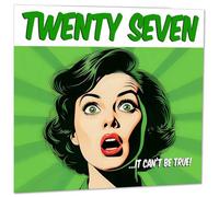Funny 27th Birthday Card for Women - Comic Style - Girls Ladies Birthday Cards for Daughter Niece Friend 27 Years Old twenty seven, twenty seventh Her granddaughter female