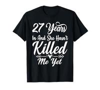 Funny 27th Years Anniversary Wedding She and He Family T-Shirt