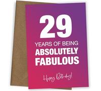 Funny 29th Birthday Card for Women - Absolutely Fabulous | Humorous 29 Year Old Bday Card for Her, a Friend, Sister or Bestie