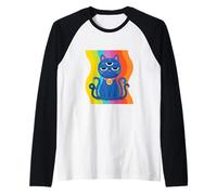 Funny 3 Eyes Alien Cat Colorful Illusions Cat Lover Cartoon Raglan Baseball Tee