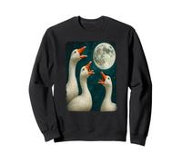 Funny 3 Geese Howling At The Moon Cursed Goose Meme Sweatshirt