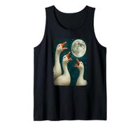 Funny 3 Geese Howling at The Moon Cursed Goose Meme Tank Top