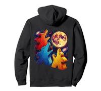 Funny 3 Howling At The Moon Meeples Board Gamer Game Night Pullover Hoodie