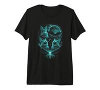 Funny 3 Howling Bunny Ice Blue Full Moon Eclipse Easter Premium T-Shirt