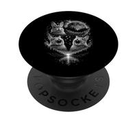 Funny 3 Howling Easter Bunny Full Moon Eclipse Cosmic Forest PopSockets Adhesive PopGrip