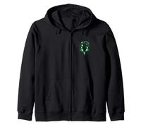Funny 3 Howling Silly Goose At The Full Moon Green Forest Zip Hoodie
