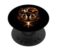 Funny 3 Howling Wolf At The Red Forest Full Moon Vintage PopSockets Adhesive PopGrip