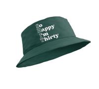 Funny 30th Birthday Bucket Hat So Happy Im Thirty (UK, Alpha, L, Green)