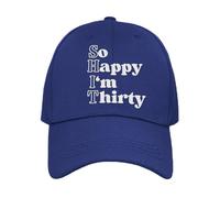 Funny 30th Birthday Cap So Happy Im Thirty Hat (UK, Alpha, One Size, Navy)