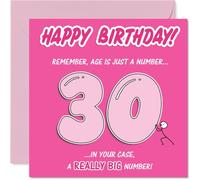 Funny 30th Birthday Card - Embrace Turning 30 with a Wink - Bold Pink Design and Big Humour - Perfect for Milestone Laughs - 145mm Square, Envelope Included