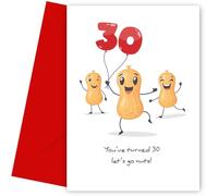 Funny 30th Birthday Card for Friend - Turning 30 Go Nuts - A Happy 30th Birthday Card for Men and Women - Brother Sister Husband Wife Best Friend Cousin - Funny Bday Cards for 30 Year Old