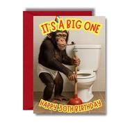 Funny 30th Birthday Card for Him or Her, Cheeky Monkey Toilet Humour, Comedy Milestone JBS102