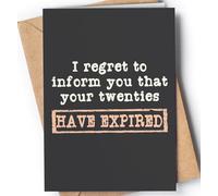 Funny 30th Birthday Card for men or women with envelope | Joke card for someone who is turning 30 years old | Original and unique present idea for son, daughter | Your Twenties Have Expired