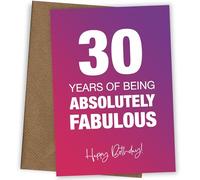 Funny 30th Birthday Card for Women - Absolutely Fabulous | Bold 30 Year Old Bday Card for Her, a Friend, Sister or Daughter