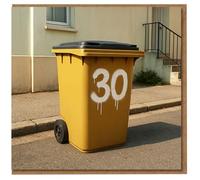 Funny 30th Birthday Card - Wheelie Bin Street Art Design with Big '30' Spray Paint - Milestone Thirty Humour for Friends, Men or Women