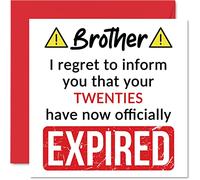 Funny 30th Birthday Cards for Brother - Your Twenties Have Expired - Happy Birthday Card for Brother from Sister Step Sibling, 145mm Banter Joke Humour Bday Greeting Cards Gift