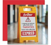 Funny 30th Birthday Cards for Brother - Your Twenties Have Expired - Happy Birthday Card for Brother from Sister Step Sibling, 145mm x 145mm Banter Joke Humour Bday Greeting Cards Gift