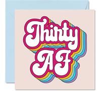 Funny 30th Birthday Cards for Men Women Him Her 30 AF Happy Birthday Card for Brother Sister Son Daughter Friend Cousin Auntie Uncle, 145mm Humour 30th Bday Greeting Cards