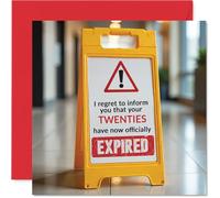 Funny 30th Birthday Cards for Men Women - Your Twenties Have Expired - Happy Birthday Card for Him Her Friend Cousin Work Colleague, 145mm x 145mm Banter Joke Humour Bday Greeting Cards Gift