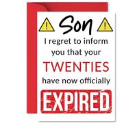 Funny 30th Birthday Cards for Son - Your Twenties Have Expired - Happy Birthday Card for Son from Mum Dad Parents, A5 Banter Joke Humour Bday Greeting Cards Gift