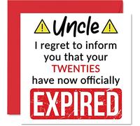 Funny 30th Birthday Cards for Uncle - Your Twenties Have Expired - Happy Birthday Card for Uncle from Nephew Niece, 145mm Banter Joke Humour Bday Greeting Cards Gift