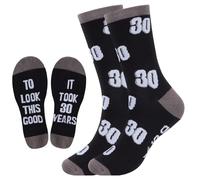 Funny 30th Birthday Gifts for Men - “ IT TOOK 30 YEARS TO LOOK THIS GOOD” Novelty Cotton Crew Birthday Socks, Gift for Dad, Husband, Friend Who Have Ererything