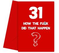 Funny 31st Birthday Card for Him or Her | Rude/Insult Bday Cards for Male or Female - 31st, 31, Funny Birthday Card