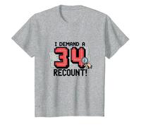 Funny 34th Birthday Gift: I Demand a Recount! T-Shirt, Kids, Heather Grey, 10 Years