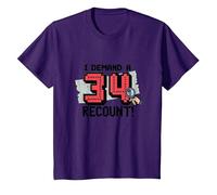 Funny 34th Birthday Gift: I Demand a Recount! T-Shirt, Kids, Purple, 12 Years