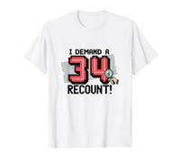 Funny 34th Birthday Gift: I Demand a Recount! T-Shirt, Men, White, 6XL