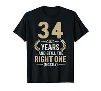 Funny 34th Wedding Anniversary Couples Husband Wife 34 Years T-Shirt