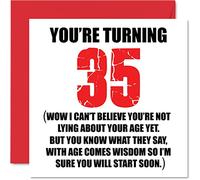 Funny 35th Birthday Cards for Men Woman - Start Lying - Fun Birthday Card for Dad Mum Son Daughter Brother Sister Uncle Auntie Cousin, 145mm Rude Joke Humour Greeting Cards