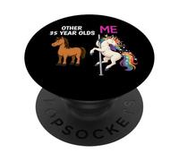 Funny 35th Birthday Party Unicorn Celebration Cute PopSockets Adhesive PopGrip