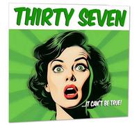 Funny 37th Birthday Card for Women - Comic Style - Ladies Birthday Cards for Friend Mum Niece 37 Years Old thirty seven, thirty seventh Her Aunt female
