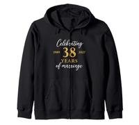 Funny 38 Years of Marriage 1989 38th Wedding Anniversary Zip Hoodie