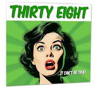 Funny 38th Birthday Card for Women - Comic Style - Ladies Birthday Cards for Friend Mum Niece 38 Years Old thirty eight, thirty eighth Her Aunt female