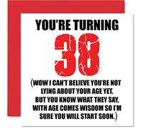 Funny 38th Birthday Cards for Men Woman - Start Lying - Fun Birthday Card for Dad Mum Son Daughter Brother Sister Uncle Auntie Cousin, 145mm Rude Joke Humour Greeting Cards