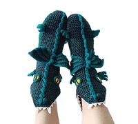 Funny 3D Animal Knitted Socks - Crocodile, Shark, Fish, Dragon Winter Warm Floor Socks (A-Blue Dragon, Free Size)