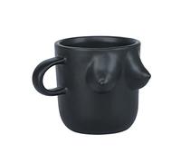 Funny 3D Boobs Coffee Mug Ceramic Breasts Cup with Handle Creative Body Art Mug Funny Large Coffee Boob Cups Novelty Cup Artistic Boobs Tea Mug Home Decor Sarcastic Present for Men or Women (Black-1)