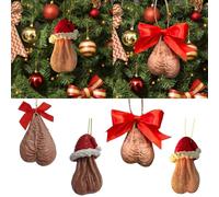 Funny 3D Christmas Tree Decoration, Ugly Prank Christmas Tree Decor Hanging Ornament, Unique Ballsack Xmas Ornament for Adults,Handmade Humorous Gag Gift for Home Holiday Decor,Funny Gifts