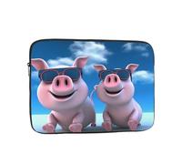Funny 3D Piggies Laptop Case 12 inch, Water Resistant Laptop Sleeve Shockproof Protective Traveling Computer Bag Portable Business Briefcase for Men Women