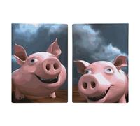 Funny 3D Piggies Passport Holder, ID Card Protector Case Passport Holder with Slot Passports Travel Wallet Document Cover for Women And Men
