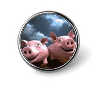 Funny 3D Piggies Round Badge Cute Brooch Hats Jackets Decor Personalized Lapel Pin Clothing Jewelry Accessories for Wedding Party Gift