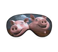 Funny 3D Piggies Sleep Mask for Women Men Side Sleeper Eye Cover with Adjustable Strap Soft Breathable Blackout Mask Slip-Free Deep Sleeping Travel Essentials