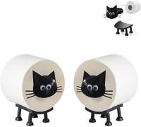 Funny 3D Printed Cat & Cow Toilet Paper Holder - Freestanding, No Drilling for Bathroom,2pcs